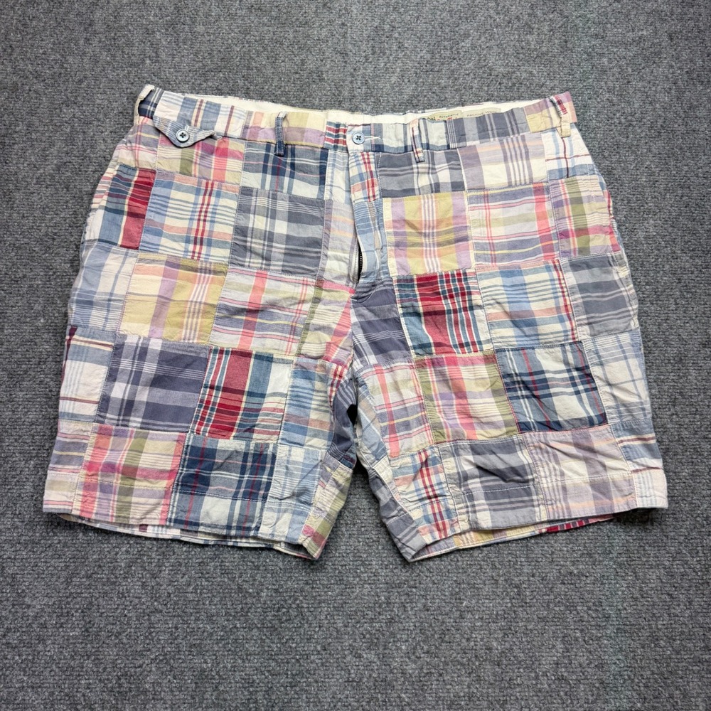 Polo Ralph Lauren Mens 40 Patchwork Plaid Madras Shorts Multi Color Preppy
